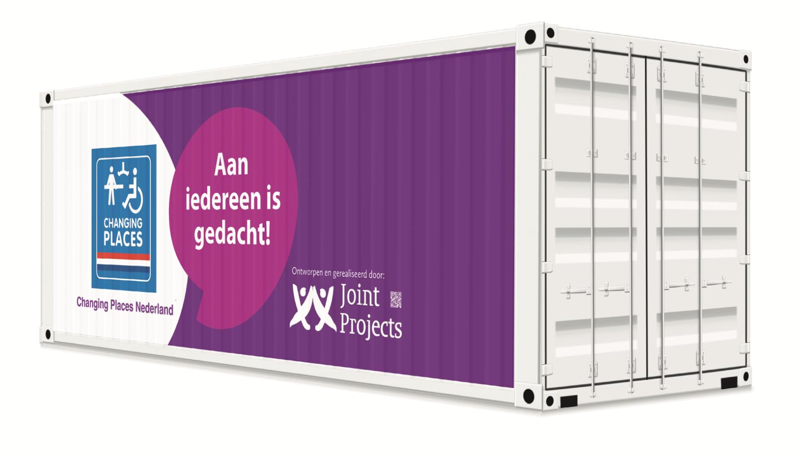 container buitenkant Mobile Changing Places unit